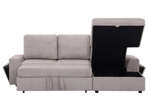 Kulmadivaanivuodesohva KAIRO oikea vaaleanbeige - Image 3
